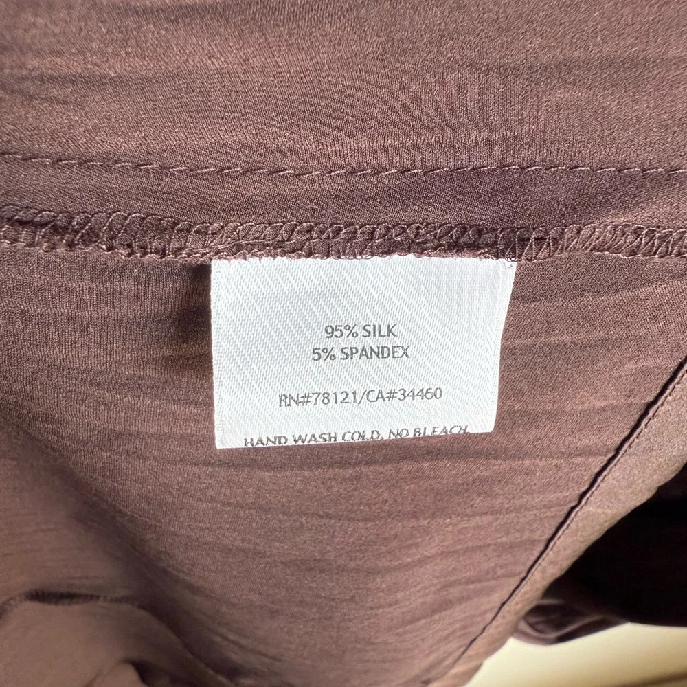 Eileen Fisher Women's Brownish Purple Silk Sleeveless Tank Dress Midi Size Small - Picture 4 of 6